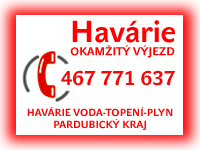 Havárie vody a kanalizace Pardubice - horká linka
